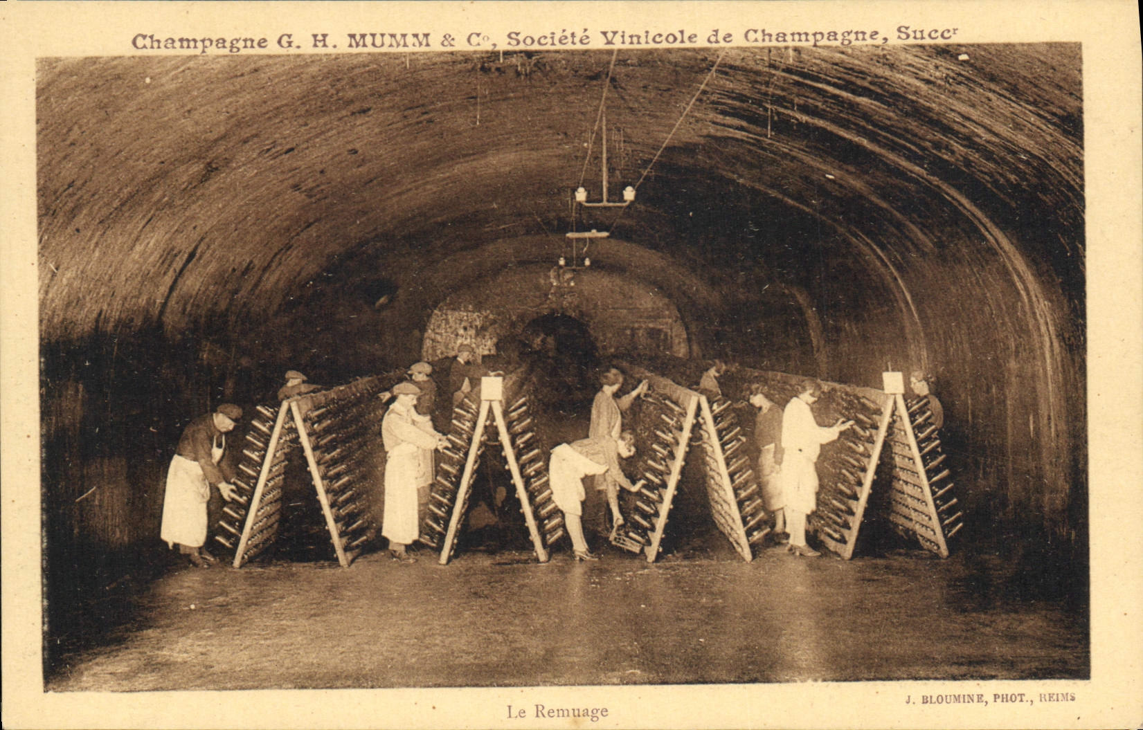 CPA Folklore Vin Vendange Champagne Mumm Le remuage