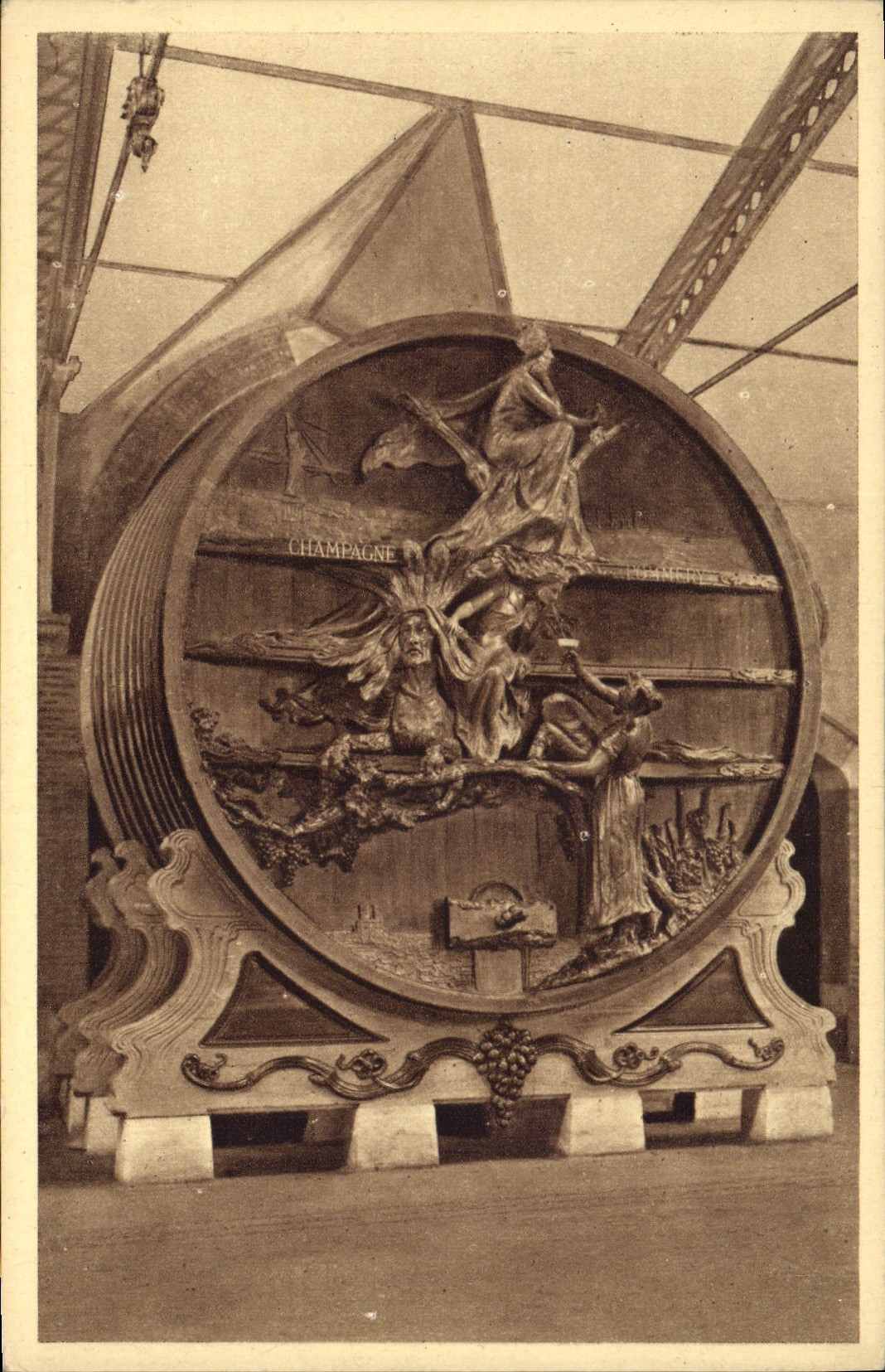 Vintage Postcard Folklore Wine Vintage Champagne Pommery & Greno Rheims large the lightning