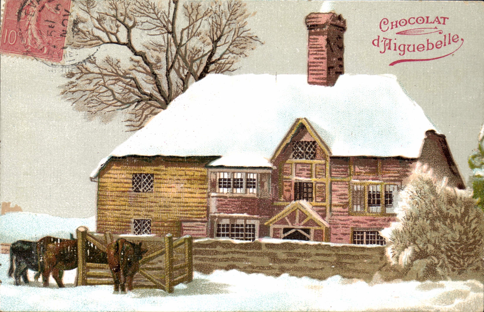 CPA Publicite Chocolat d'Aiguebelle Maison