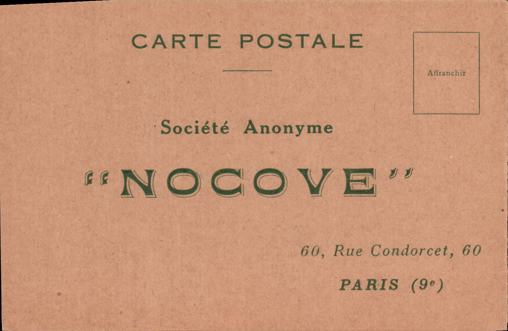 Vintage Postcard Publicity Nocove Street Condorcet Paris 9th
