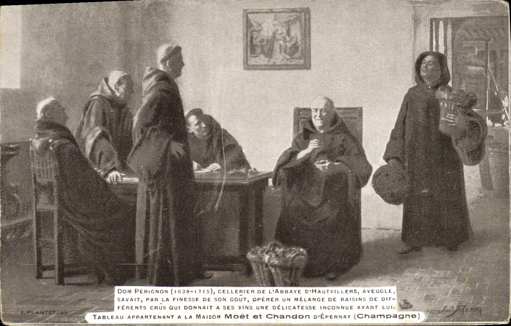 Vintage Postcard Publicity Moet & Chandon Champagne Dom Perignon