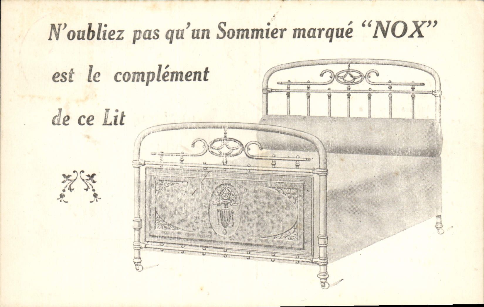 CPA Publicite Sommier Nox 