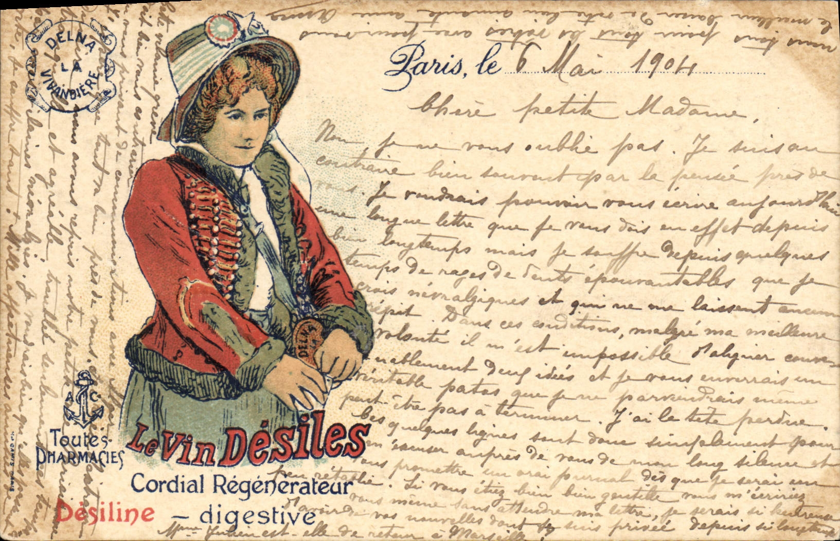 CPA Publicite Vin Desiles Paris 