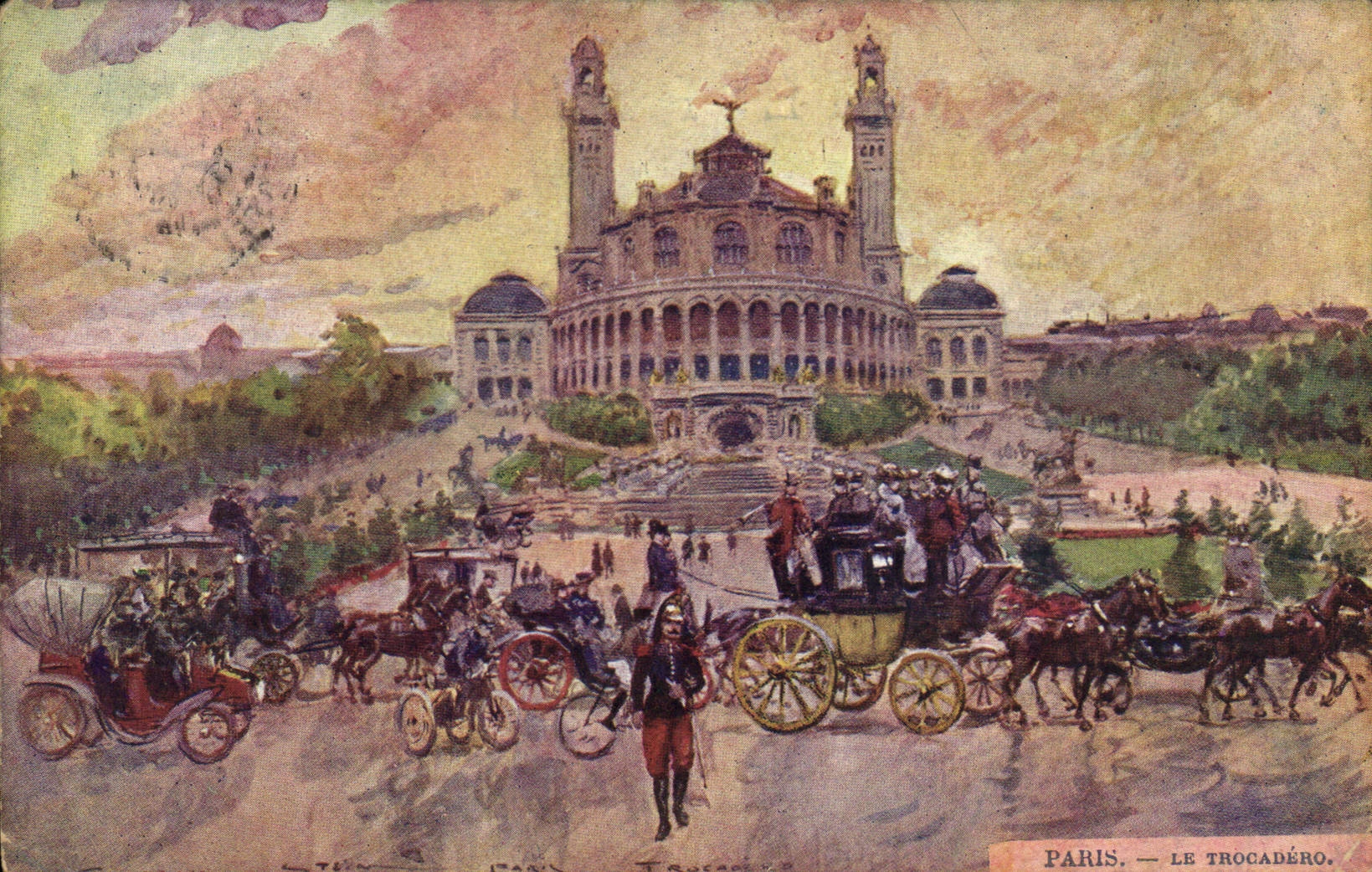 Vintage Postcard Fantasy Illustrator Stein Paris Trocadero