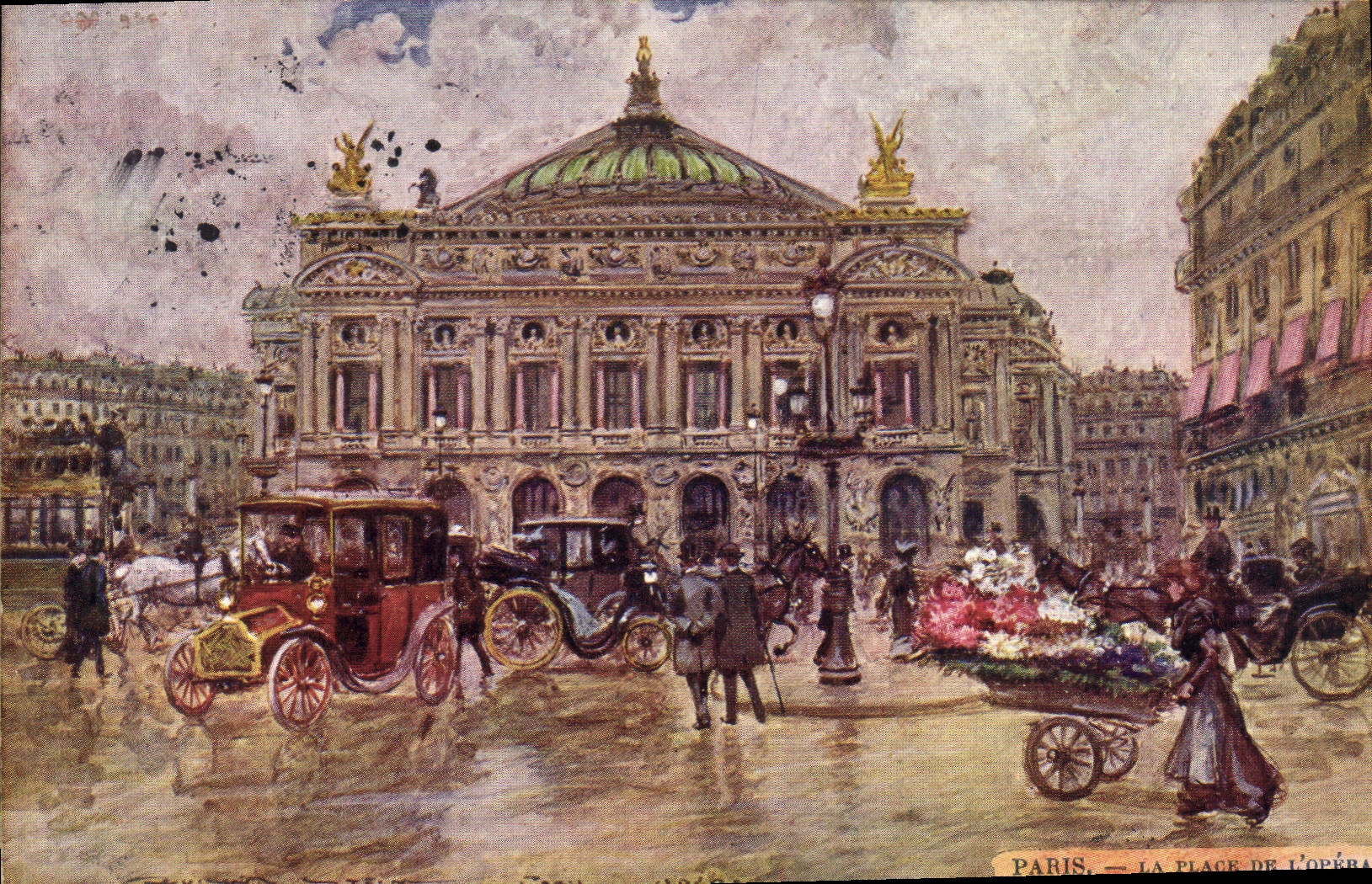 Vintage Postcard Fantaisie Illustrator Stein Paris Places Opera