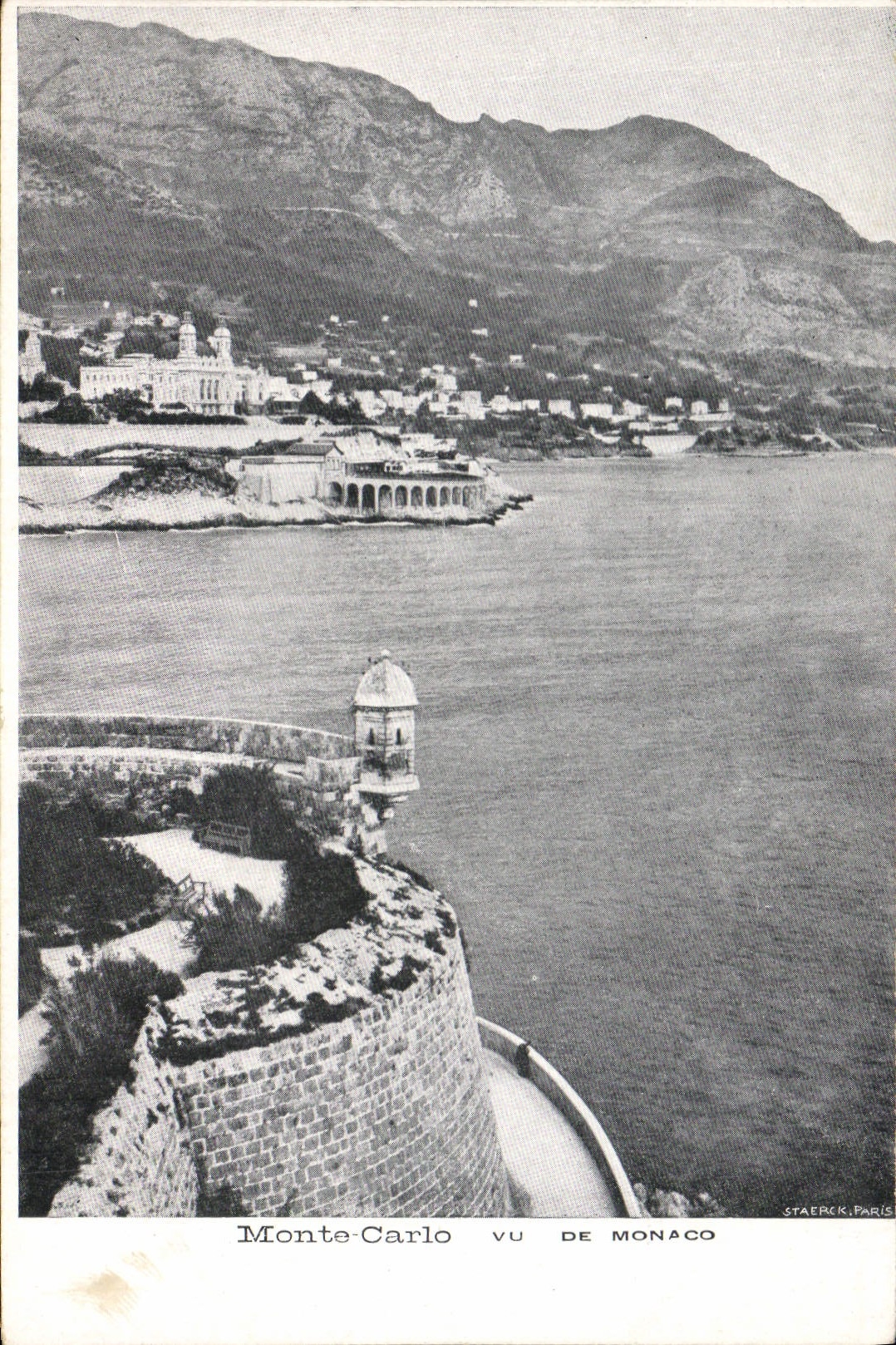 Vintage Postcard Monte Carlo Headlight seen of Monaco