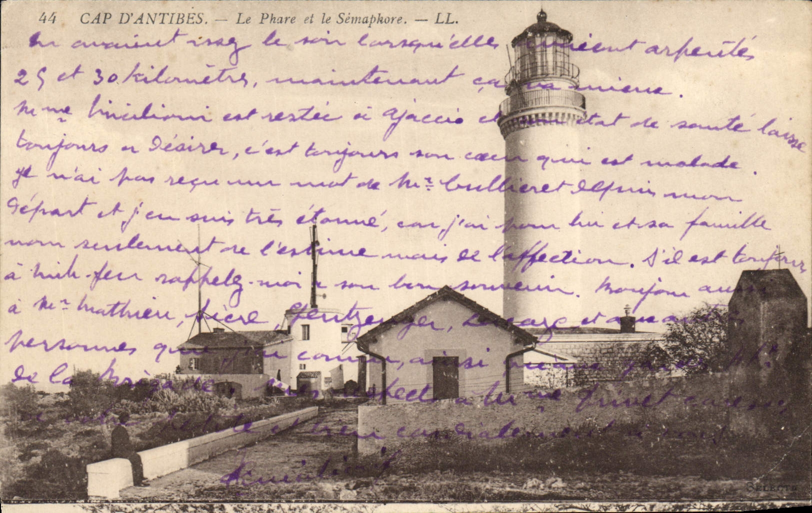 CPA Phare Cap d'Antibes Le phare et le semaphore