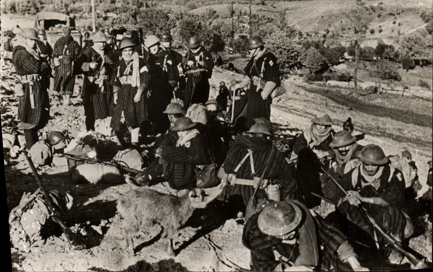 Modern Postcard Militaria Of Tunis has His Going up on line the goumiers make the time halt