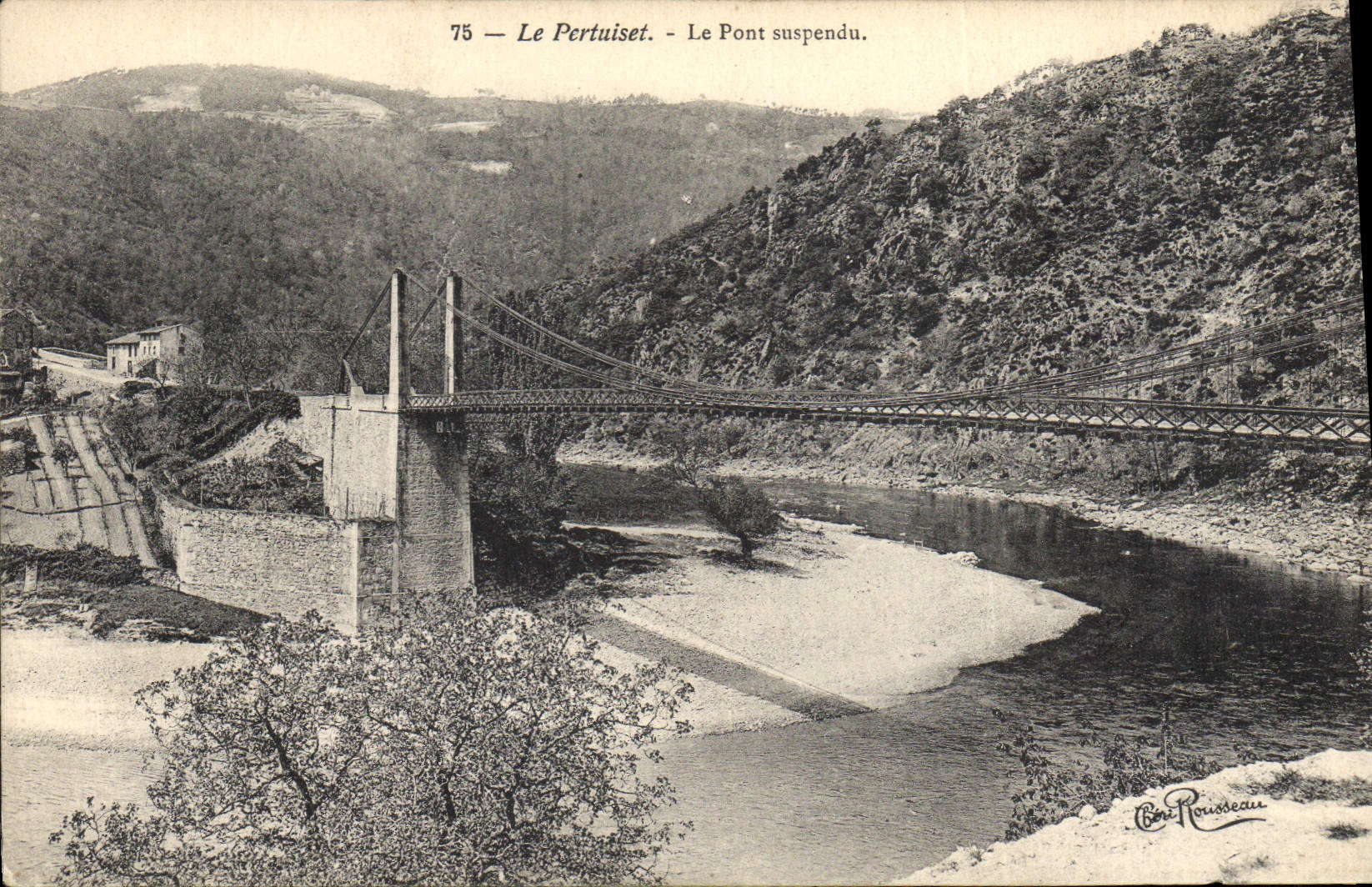 Vintage Postcard Suspended bridge Pertuiset