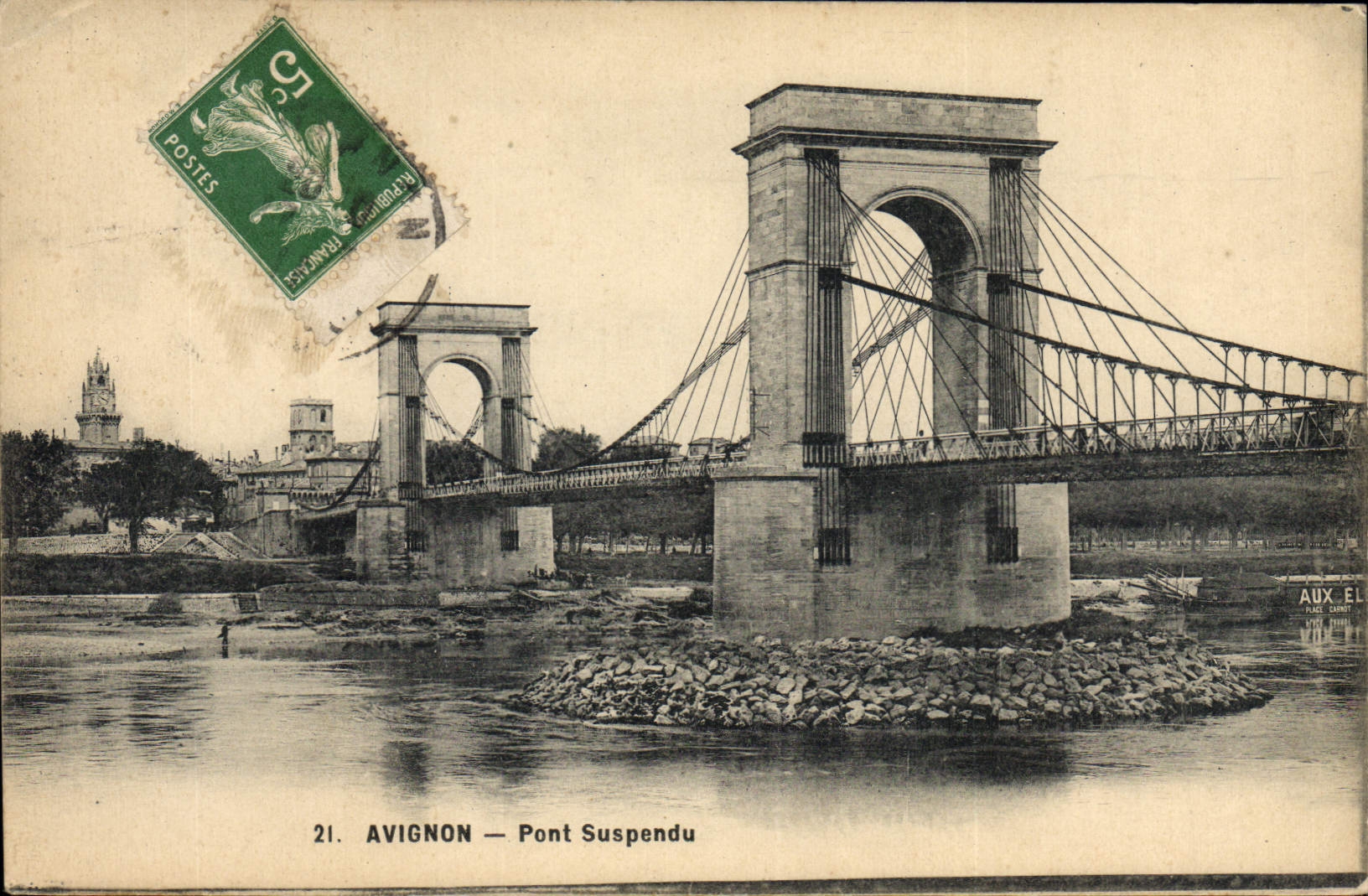 CPA Pont suspendu Avignon