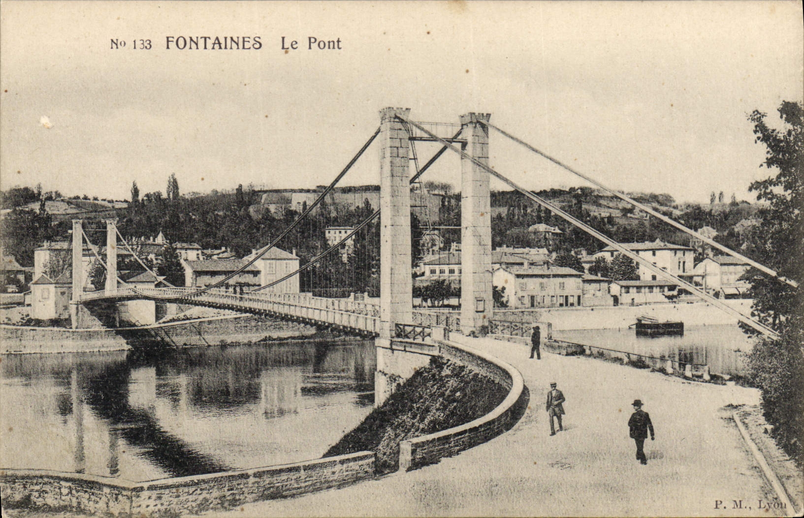 Vintage Postcard Bridge Fountains