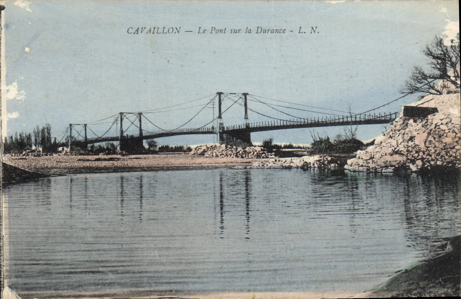 Vintage Postcard Bridge on the Cavaillon Durance