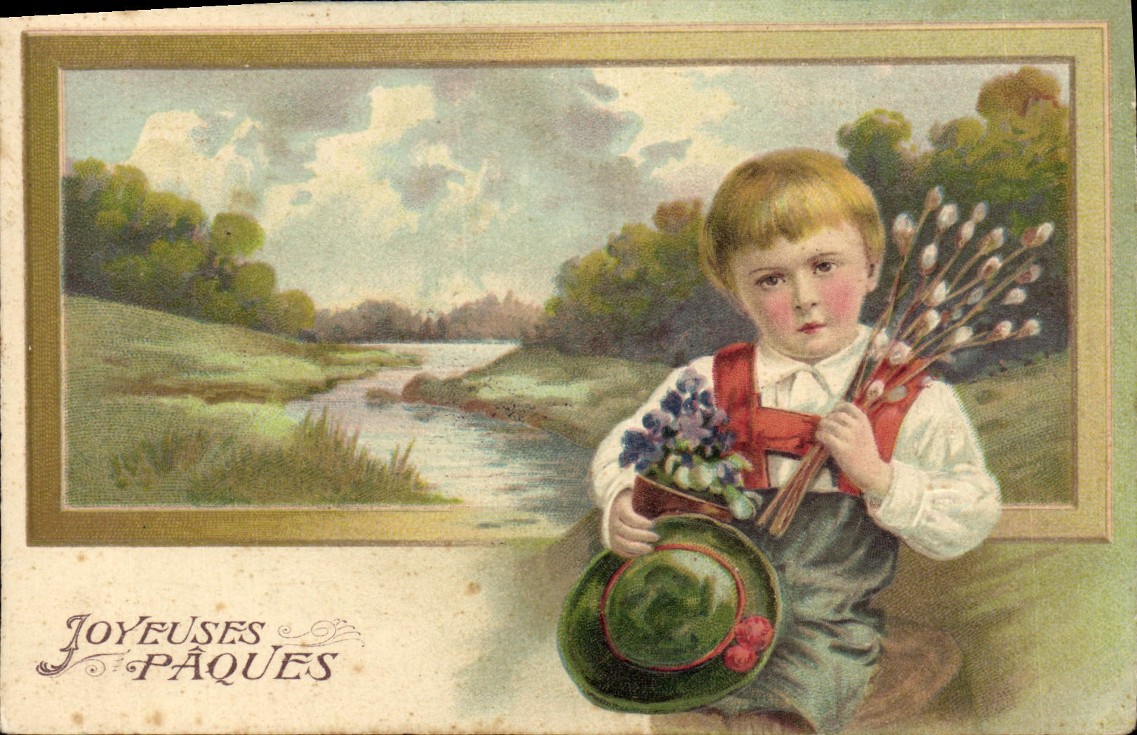 CPA Fantaisie Enfant Paques 