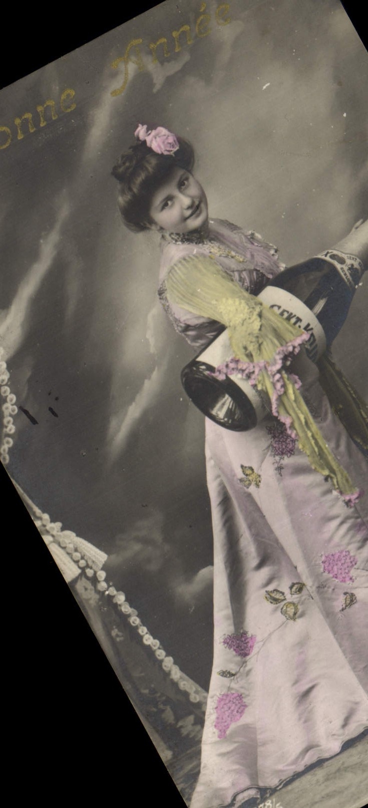 CPA Fantaisie Femme Champagne 