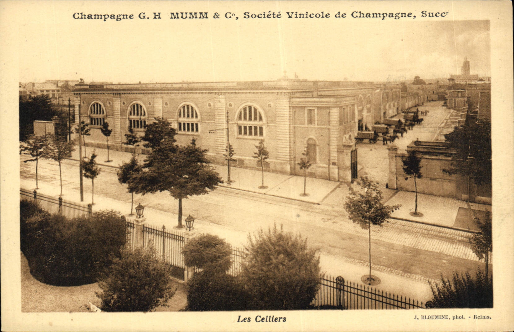 Postal Folclore Vino Vendimia Champaña Mumm los almacenes