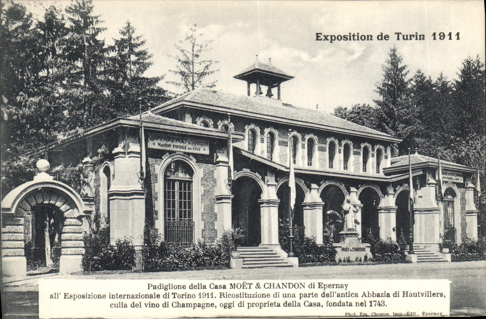 CPA Folklore Vin Vendange Champagne Moet & Chandon Exposition de Turin 1911 Epernay