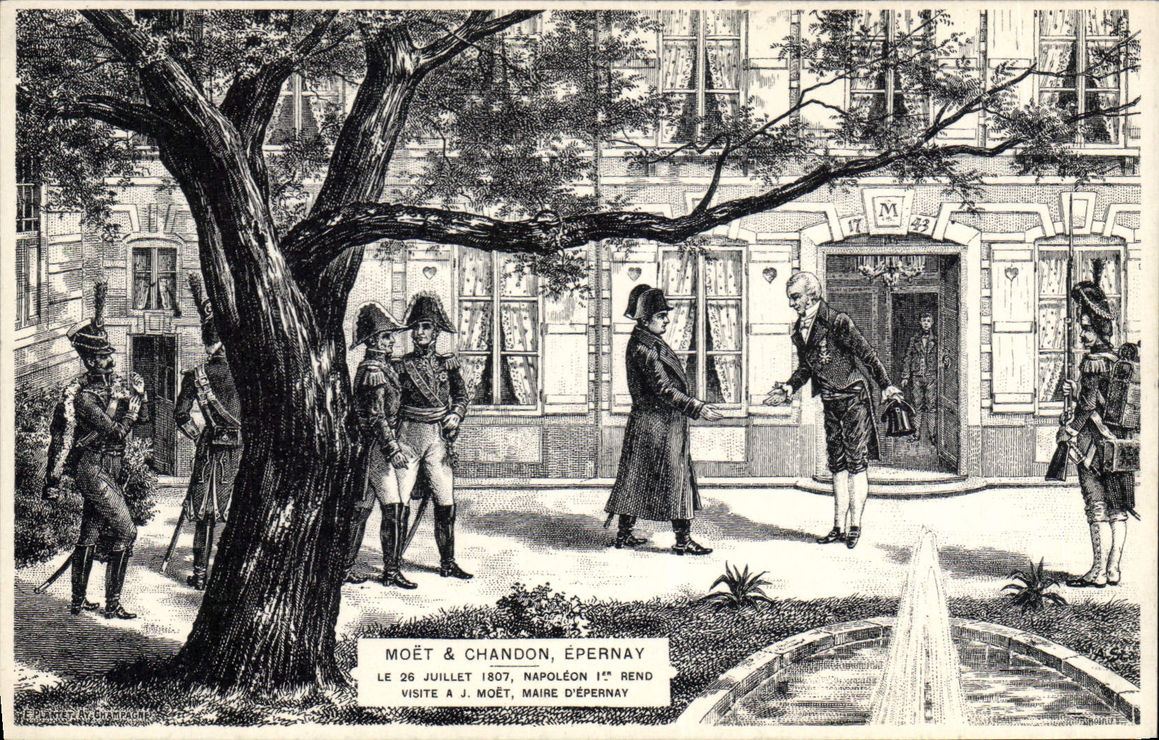 CPA Folklore Vin Vendange Champagne Moet & Chandon Epernay Napoleon 1er rend visite a Moet Maire d'Epernay