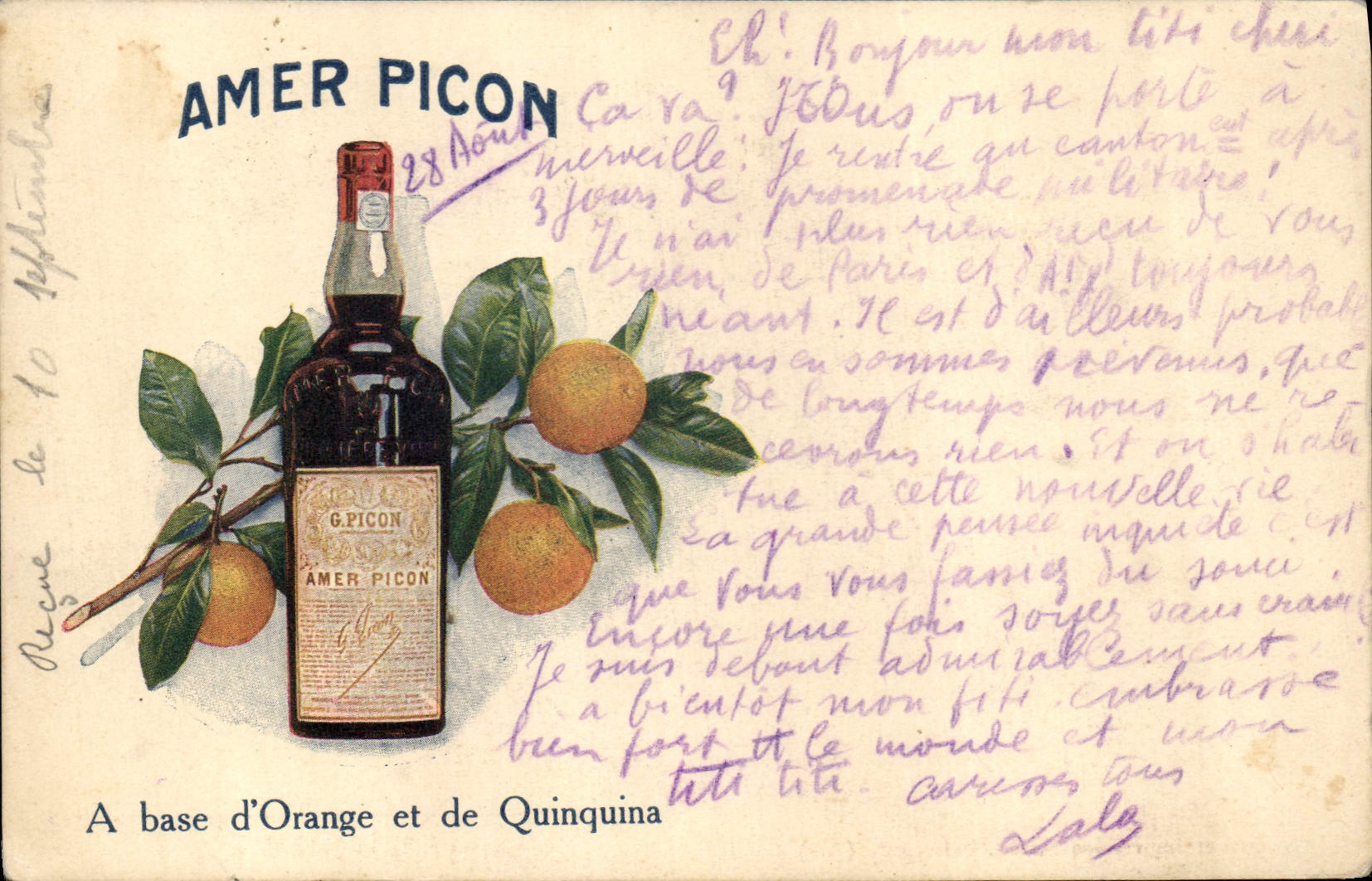 CPA Publicite Amer Picon A base d'orange et de Quinquina