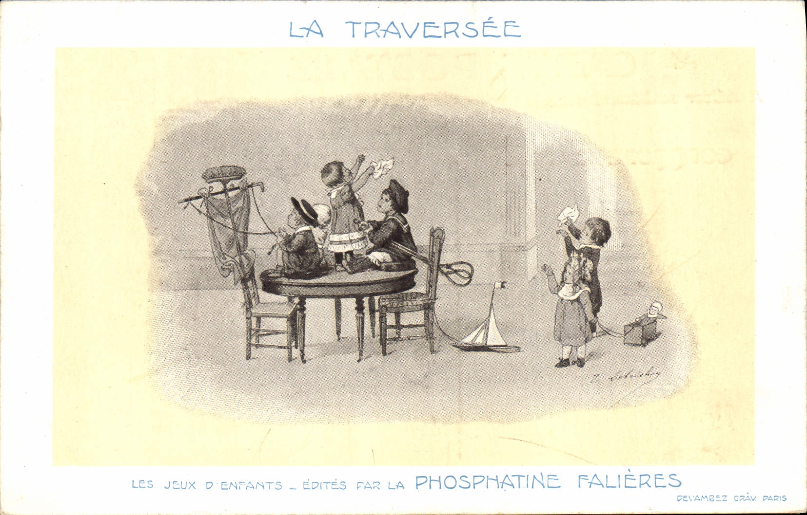 CPA Publicite La Traversee Les jeux d'enfants Phosphatine Falieres Enfants