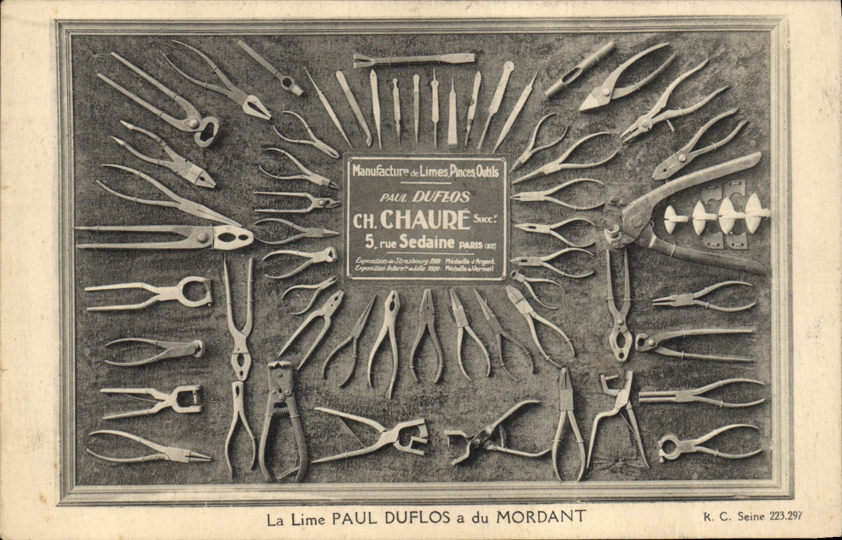 Postal Publicidad la lima Paul Duflos tiene de la corrosiva Rue Sedaine París