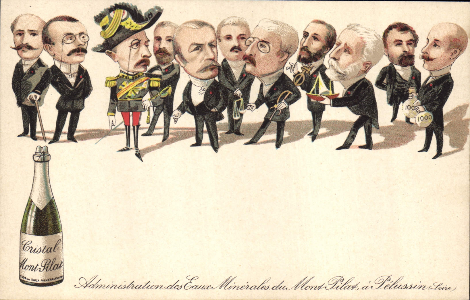 Vintage Postcard Publicity Crystal Mount Pilat Mineral Water Pelussin the Loire Militaria SIGNAL