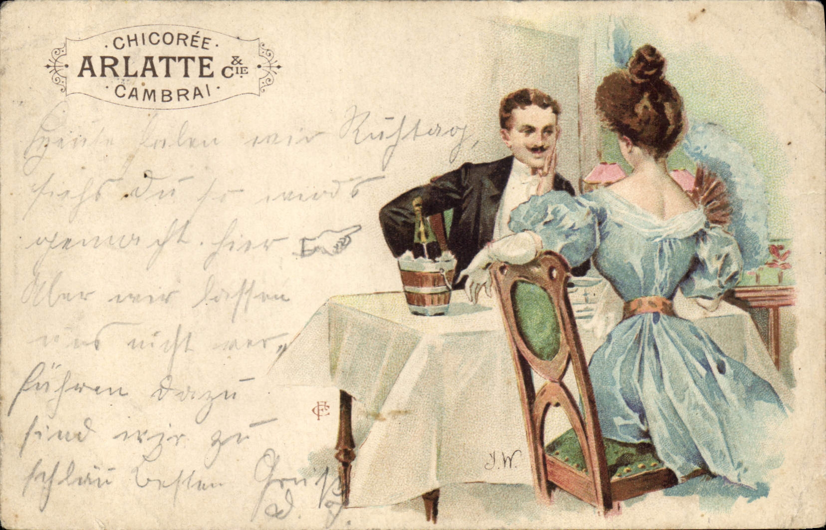 CPA Publicite Chicoree Arlatte Cambrai Femme