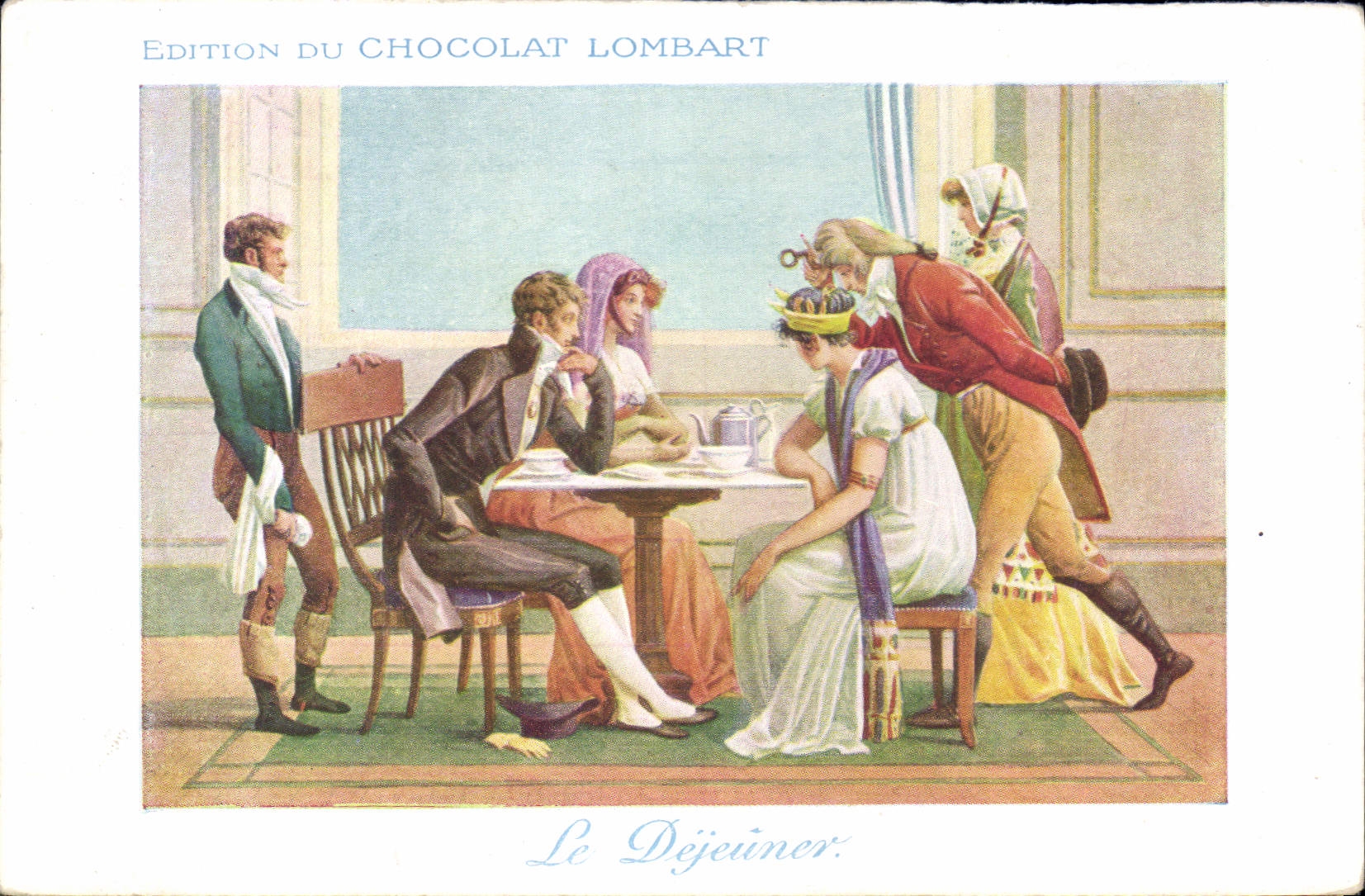 CPA Publicite Chocolat Lombart Le dejeuner
