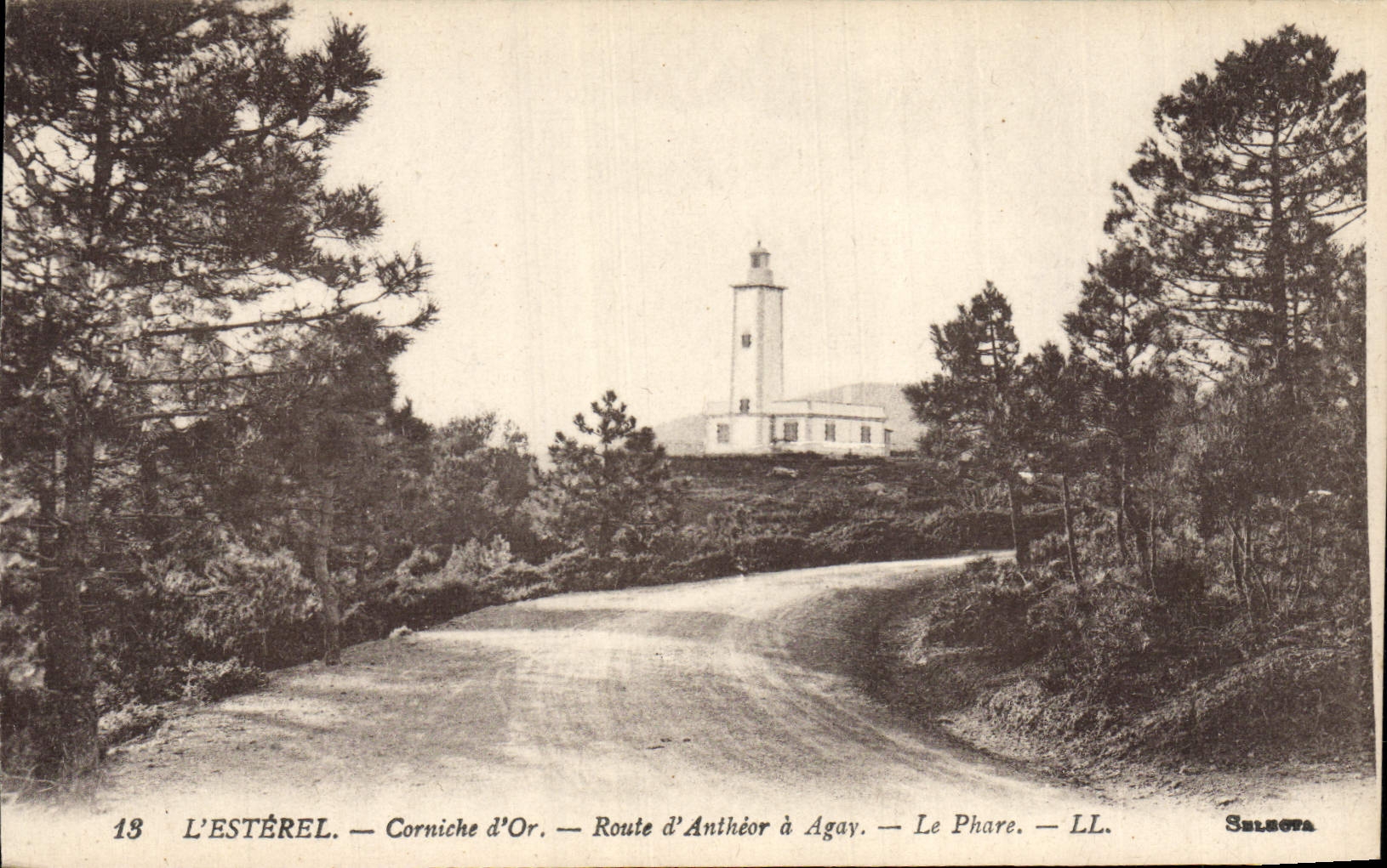 Postal PHARE el Esterel Cornisa de Oro Carretera de Antheor a Agay