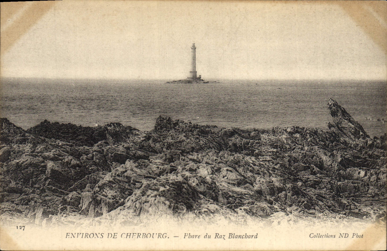 Vintage Postcard Surroundings of Cherbourg Phare of the Strong current Blanchard