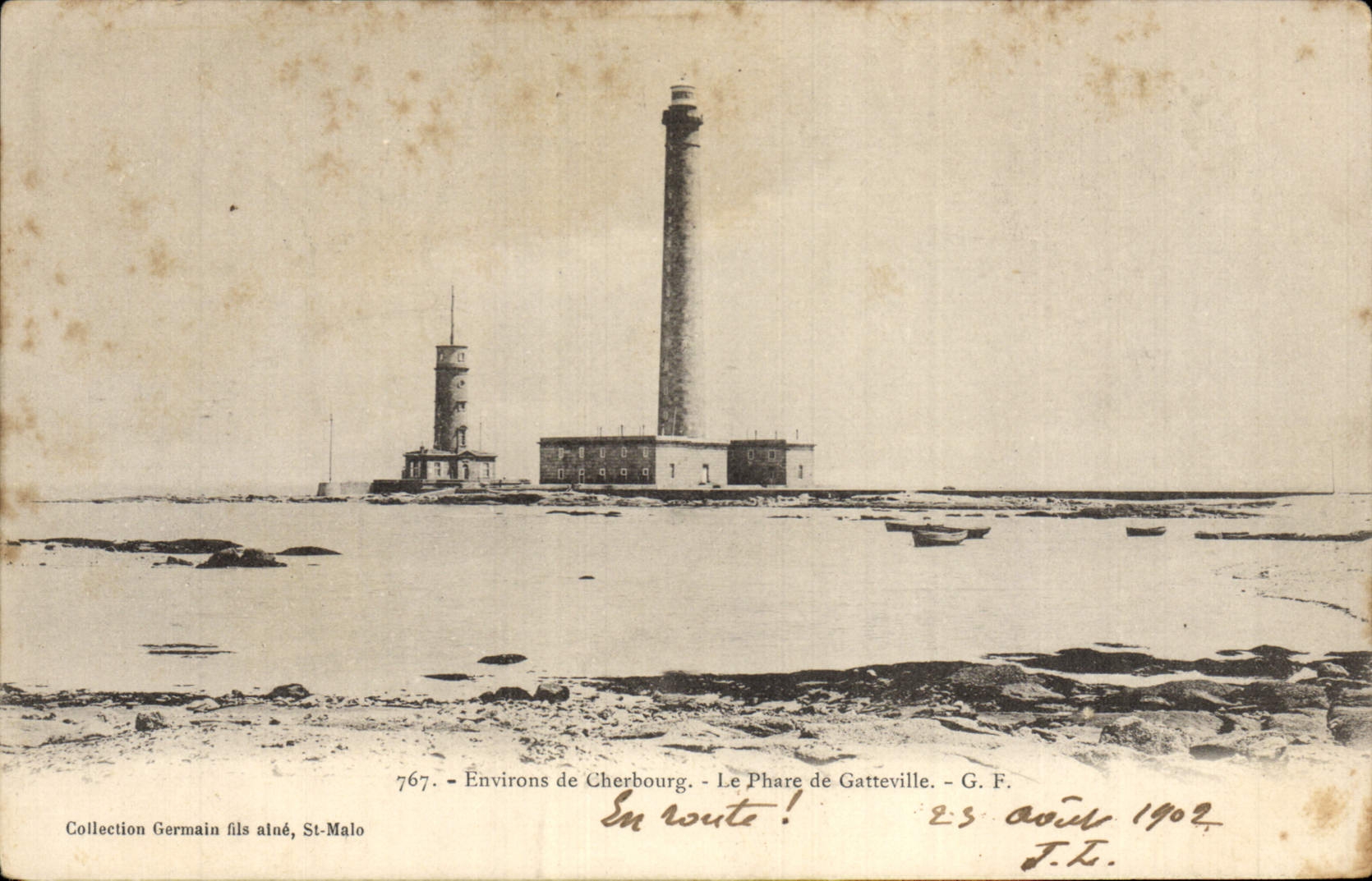 Vintage Postcard Headlight of Gatteville Surroundings of Cherbourg