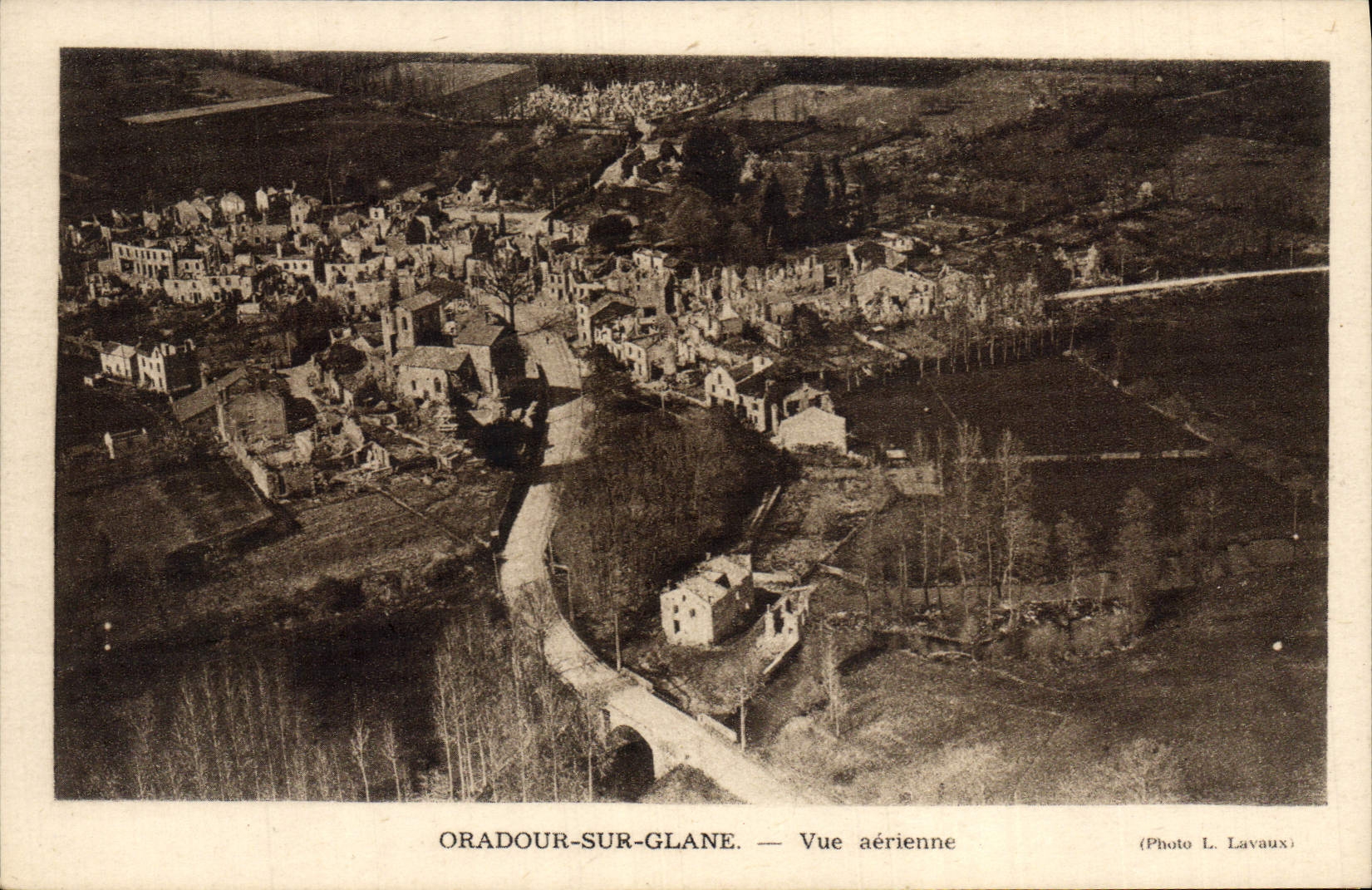 Modern Postcard Militaria Oradour on Gleans Seen air