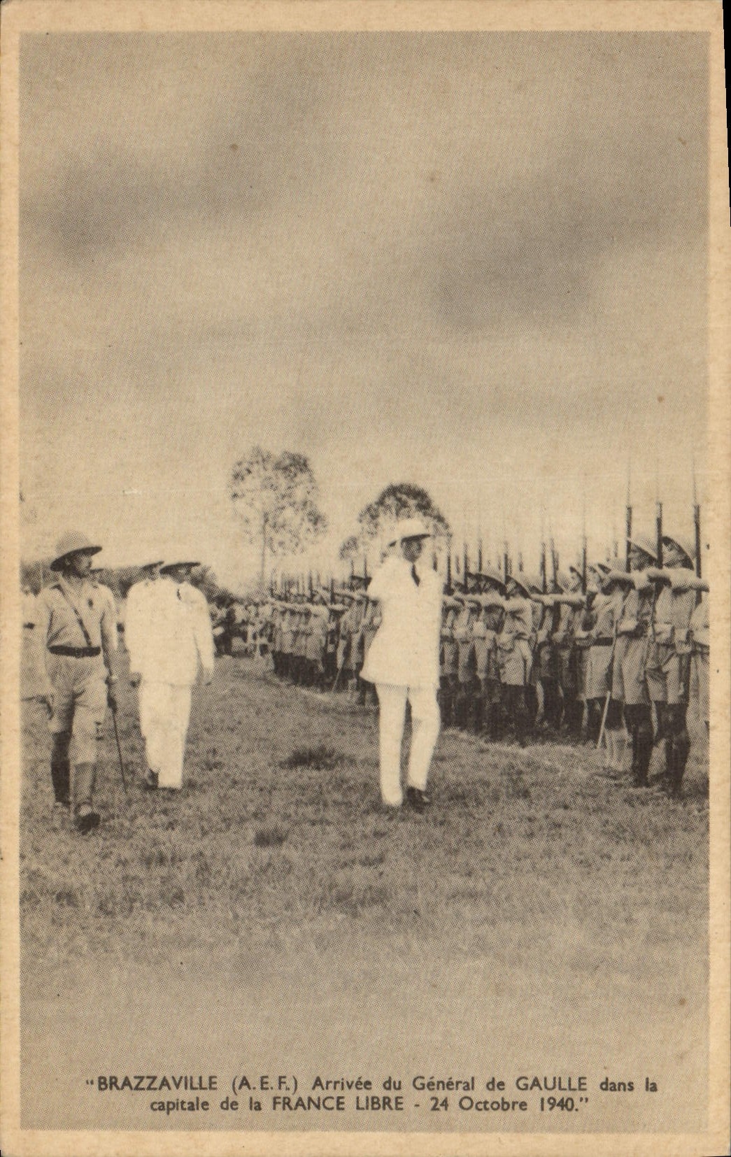 CPM Militaria Brazzaville AEF Arrivee du General de Gaulle dans la capitale de la France Libre 24 octobre 1940