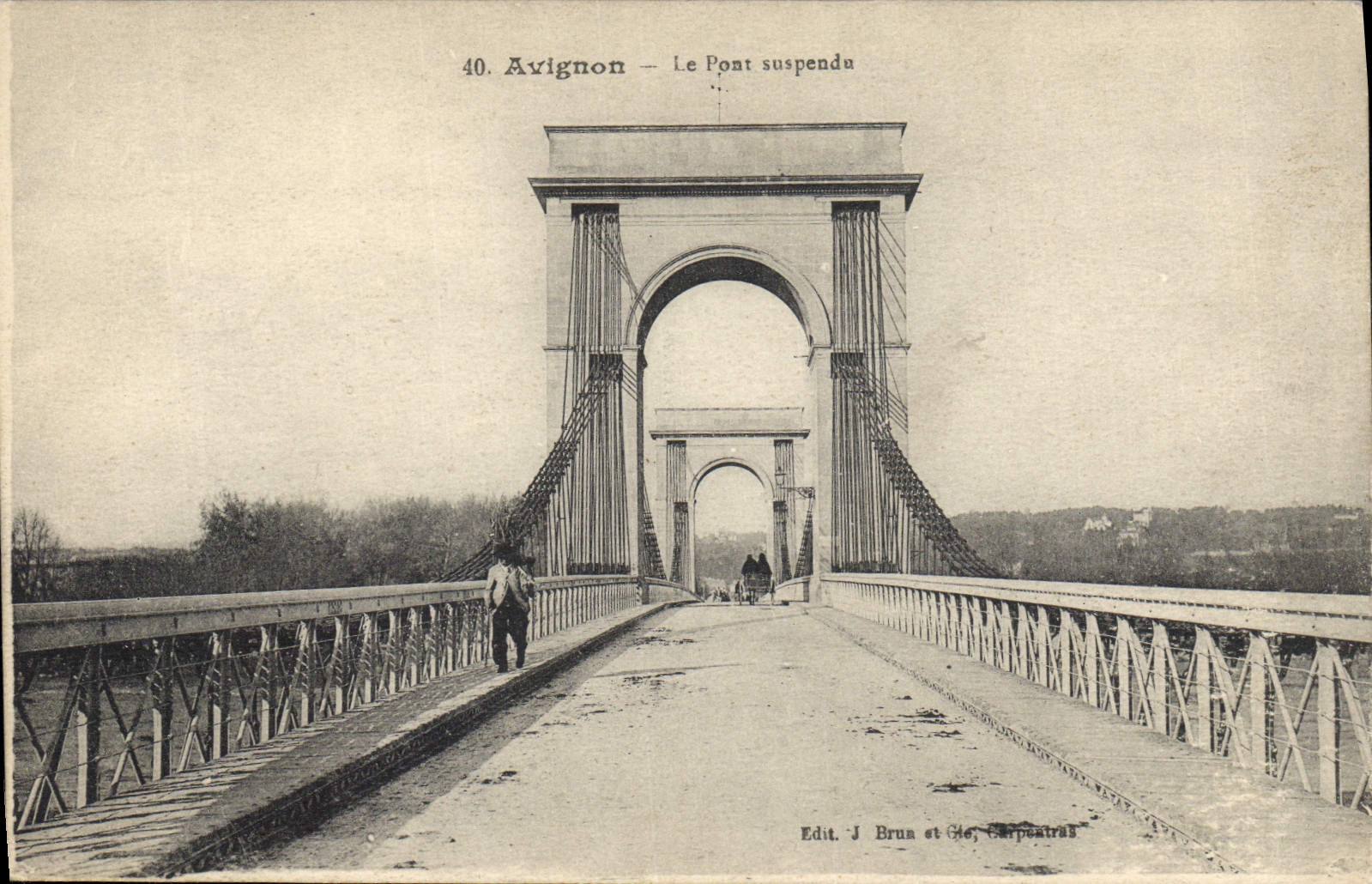 CPA Pont suspendu Avignon