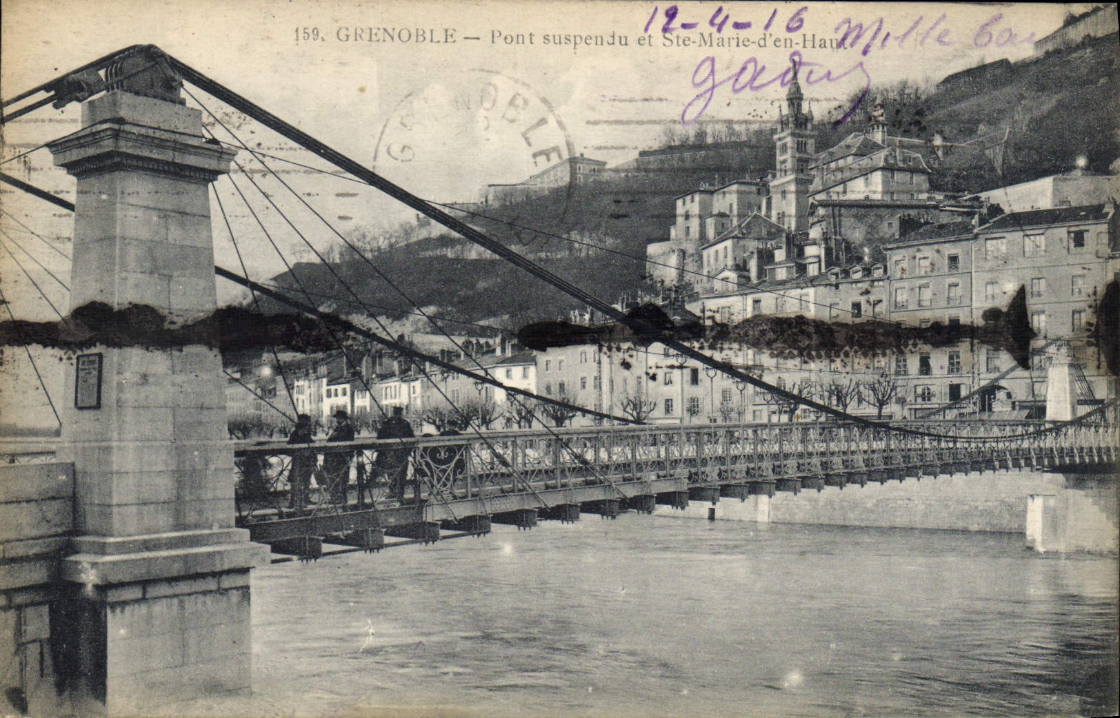 CPA Pont suspendu et Ste Marie d'En Haut Grenoble