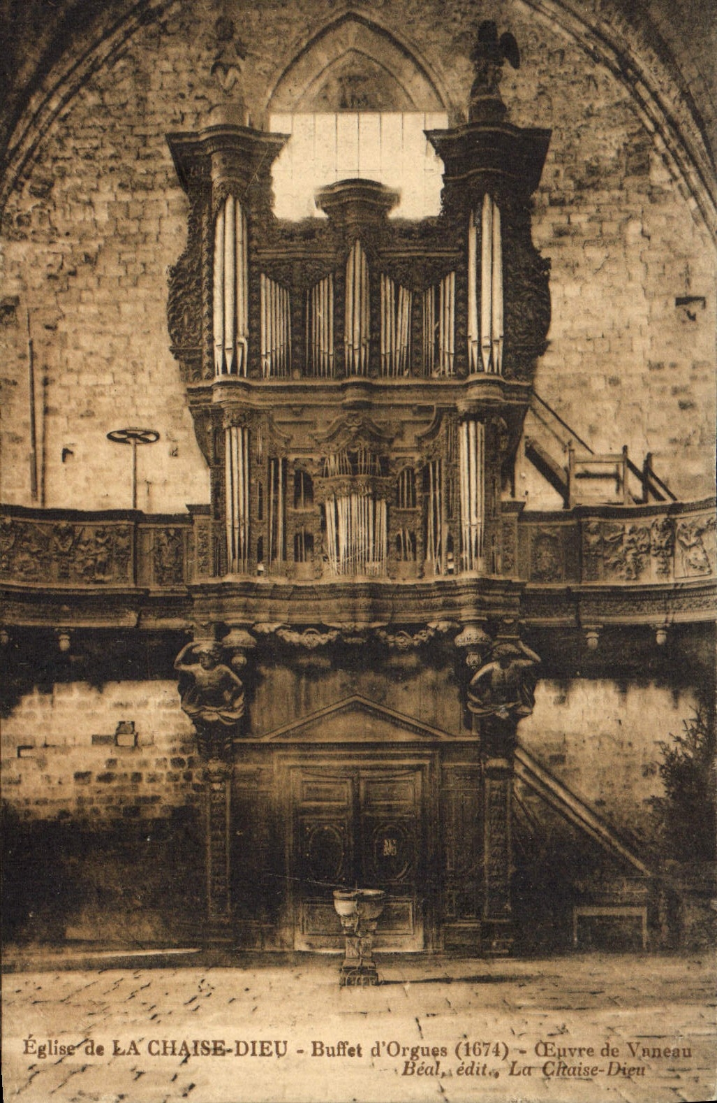 CPA Orgue Eglise de la Chaise Dieu Buffet d'orgues Oeuvre de Vaneau 