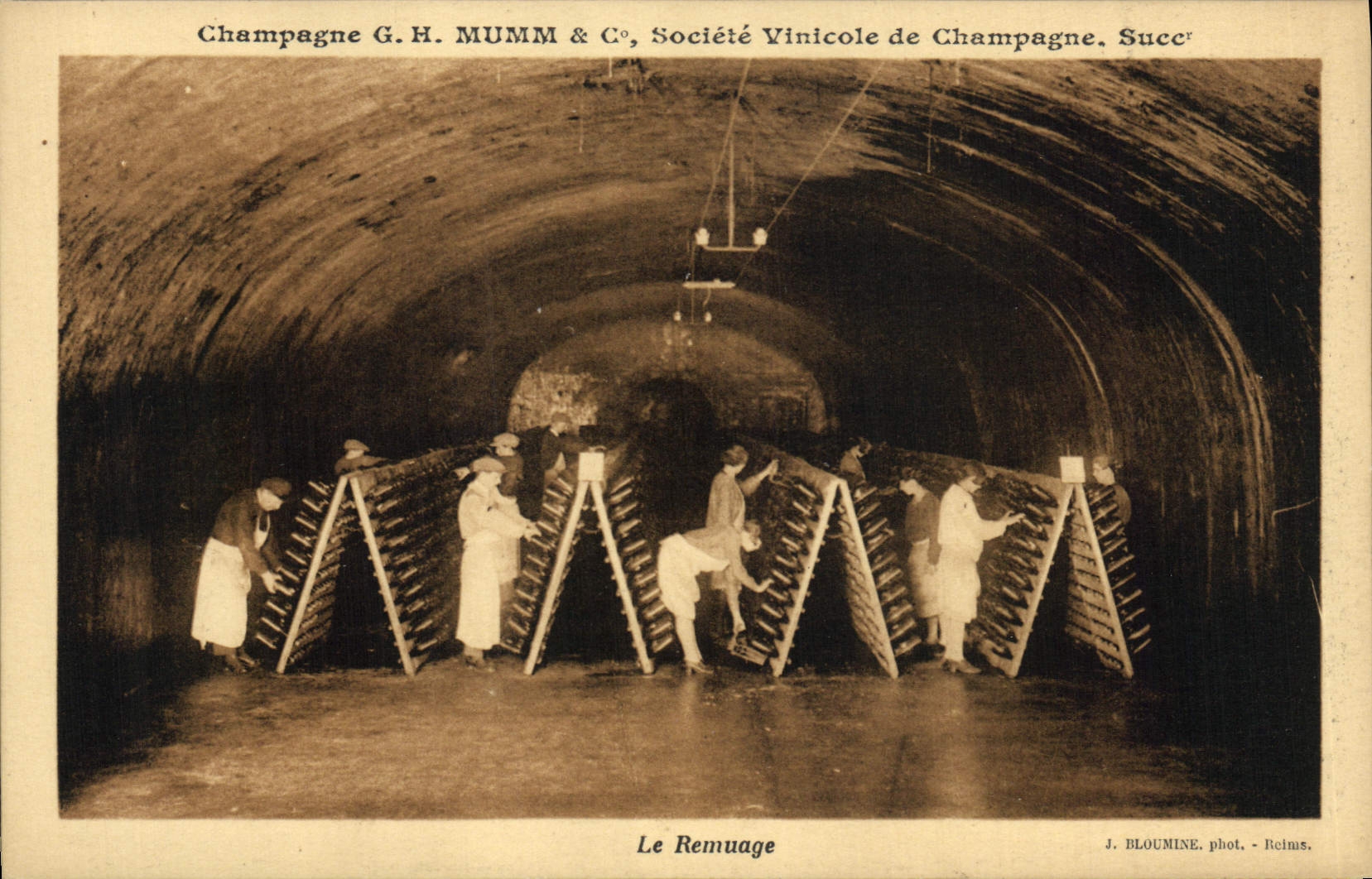 CPA Folklore Vin Vendange Champagne Mumm le remuage