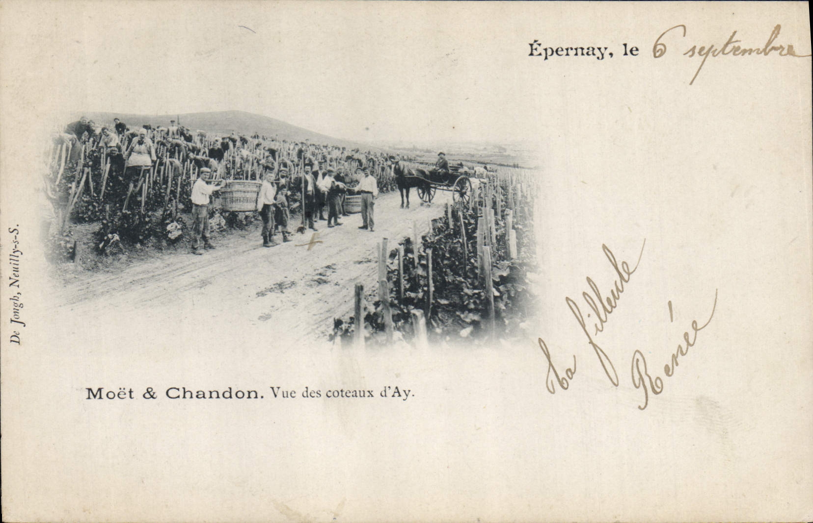 CPA Folklore Vin Vendange Champagne Epernay Moet & Chandon Vue des coteaux d'Ay