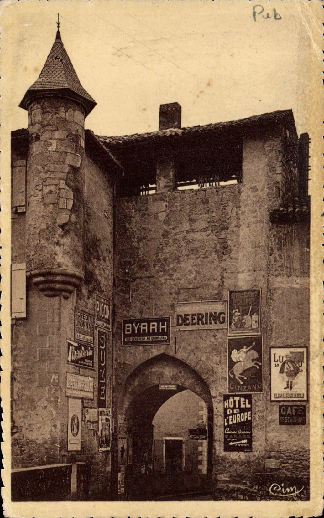 Vintage Postcard Publicite Largentiere Carries of Recollets Byrrh Deering Hotel of Europe