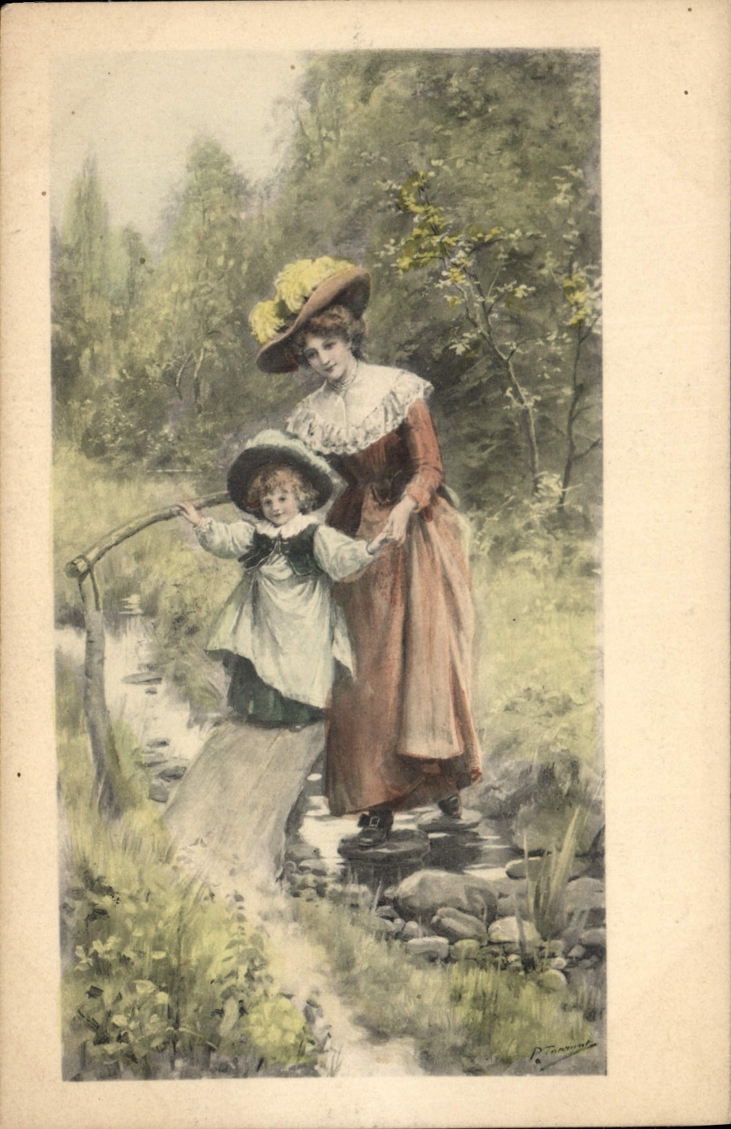 Vintage Postcard Illustrator Fantasy Child wife