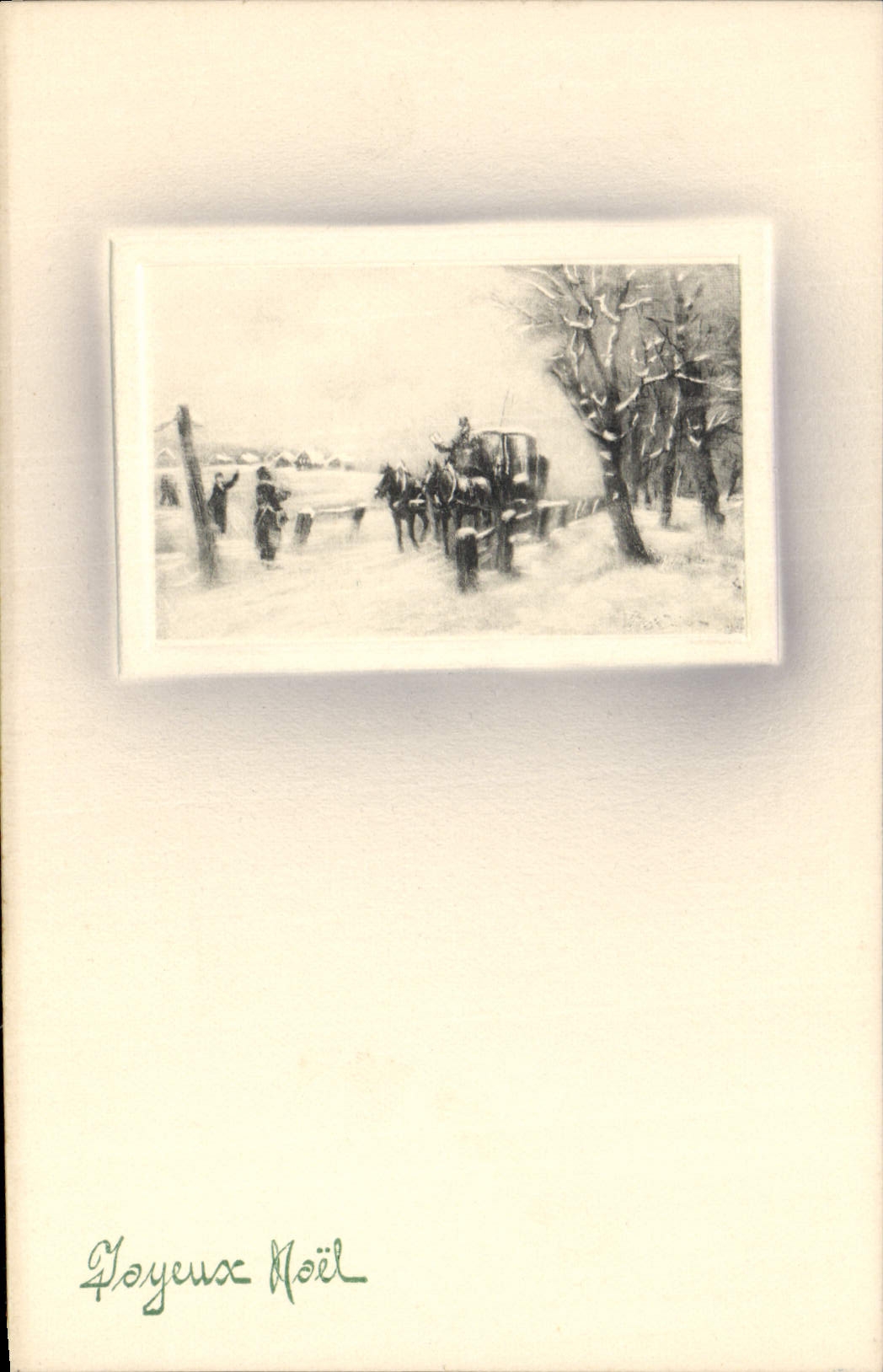 Vintage Postcard Illustrator Fantasy Noël Caleche