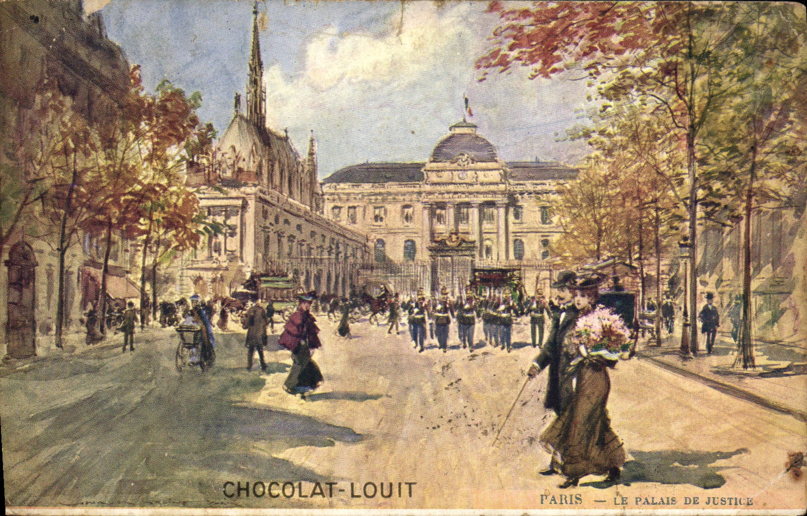 Vintage Postcard Paris Illustrator Law courts