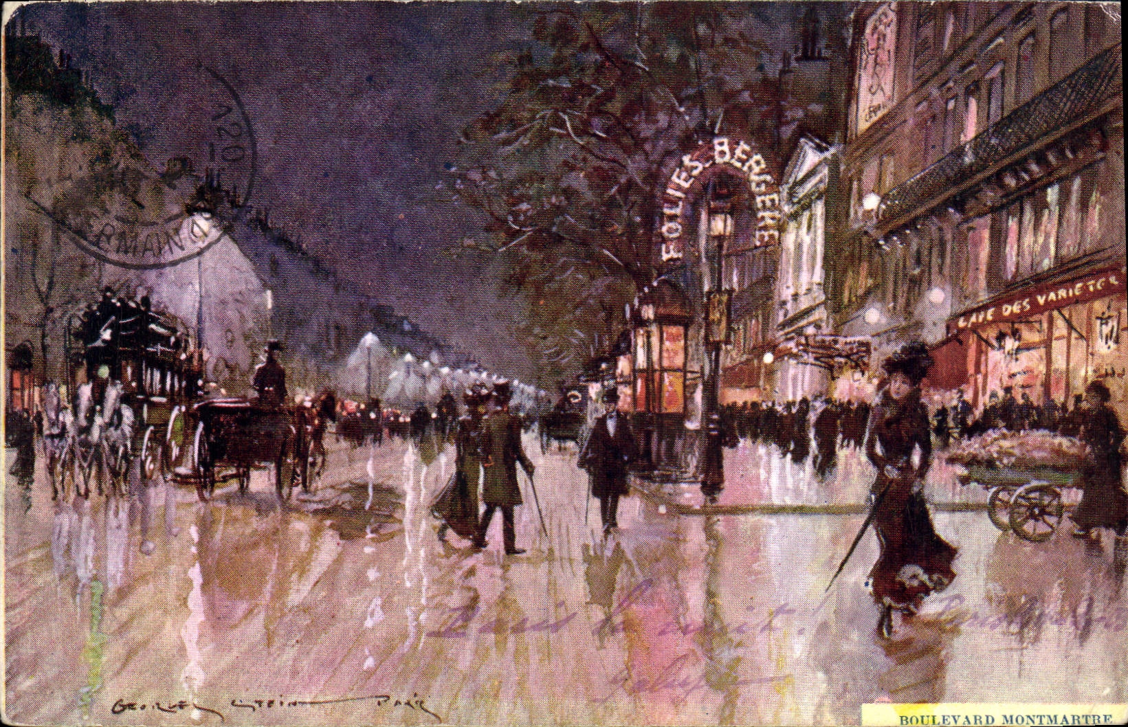 Vintage Postcard Paris Illustrator Boulevard Montmartre Madnesses Shepherdess