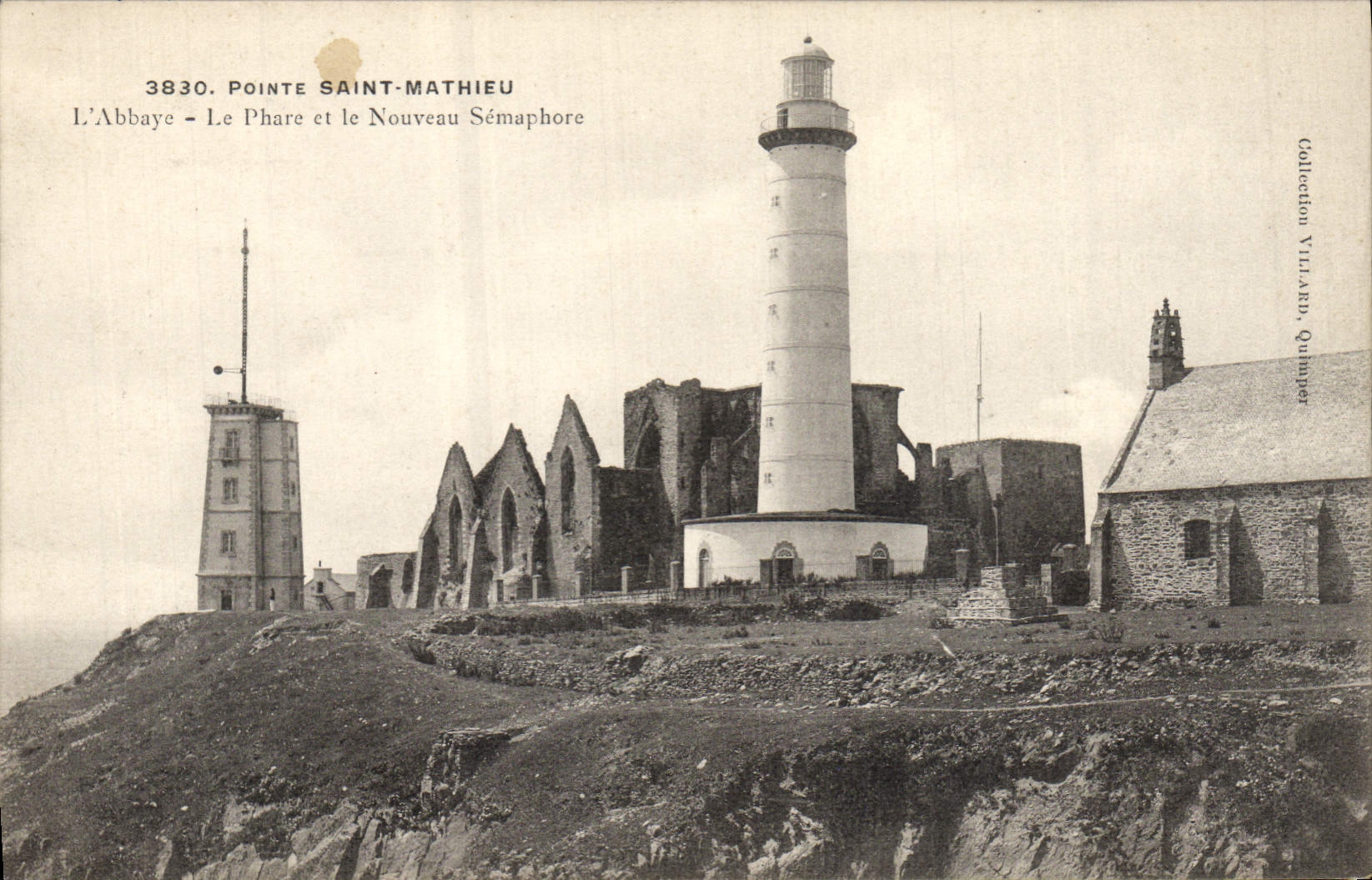 Vintage Postcard Holy Headlight Mathieu the abbey the headlight and the new semaphore