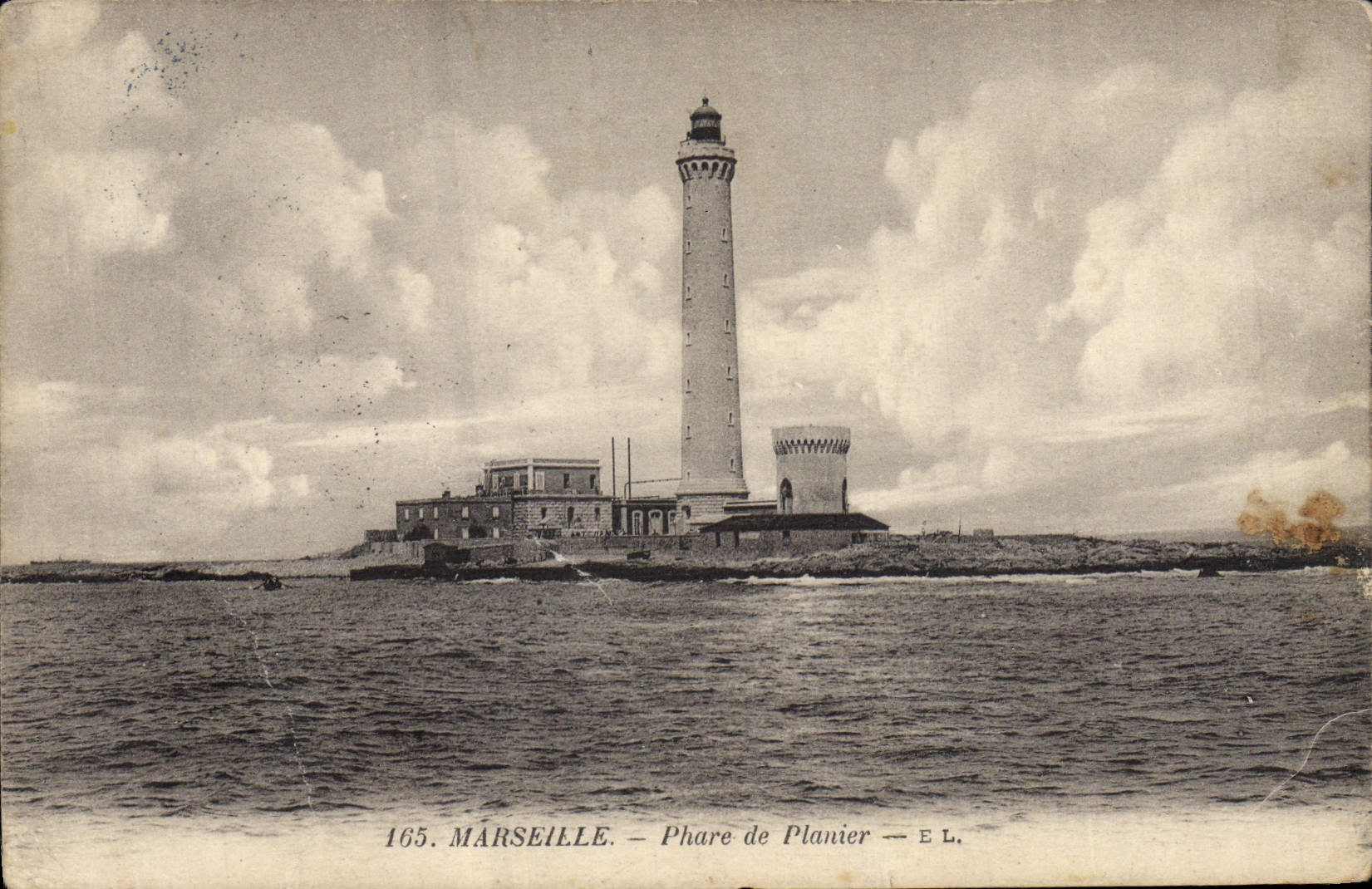 Vintage Postcard Headlight Marseilles Headlight of Planier