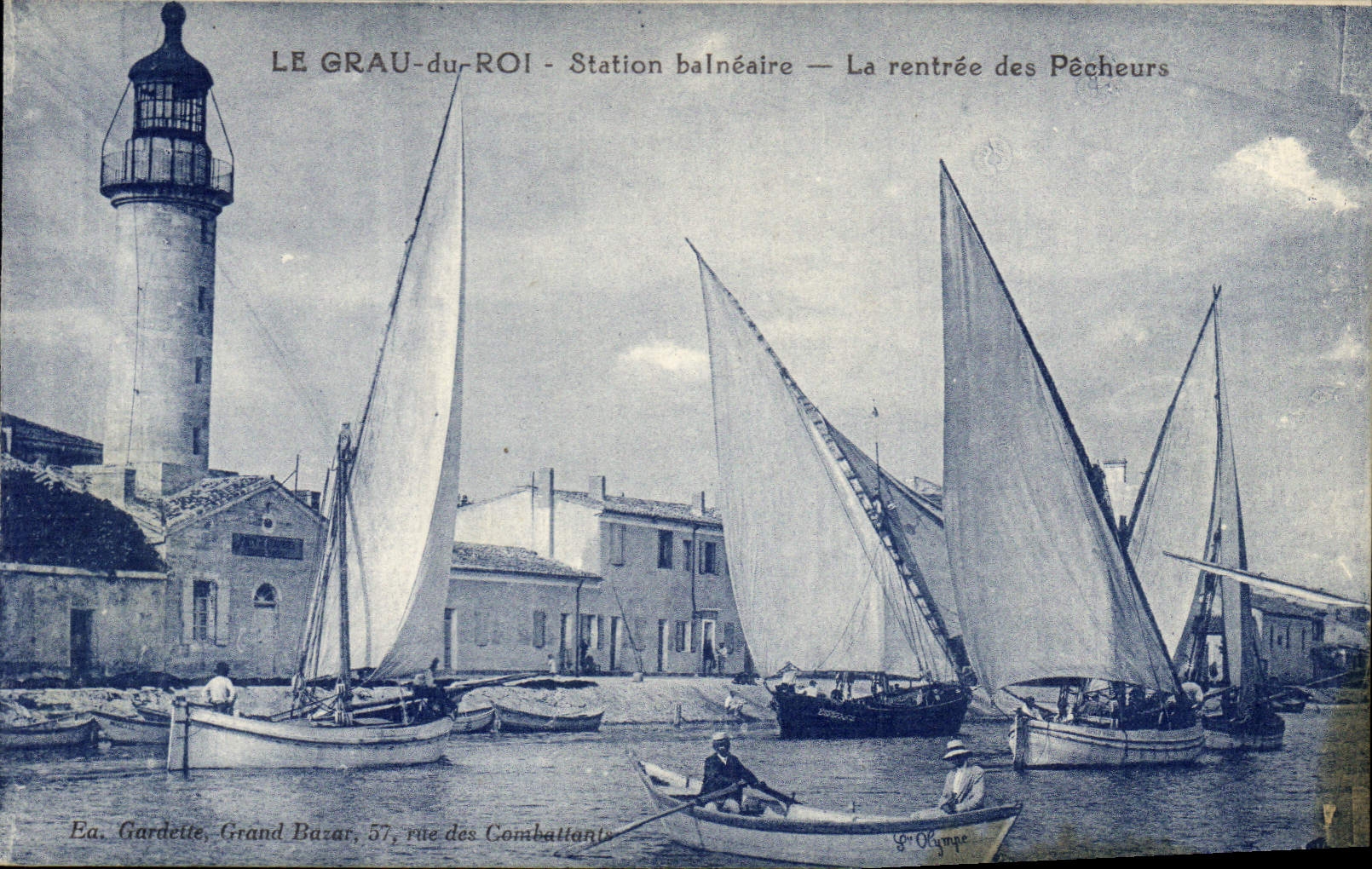 Vintage Postcard Headlight Grau of the King the re-entry of the sinners Boats