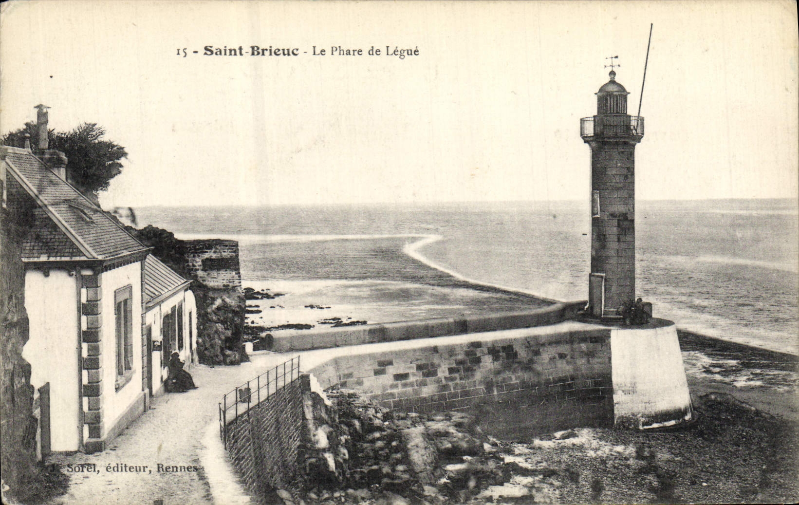 Vintage Postcard Phare of Bequeaths Holy Brieuc
