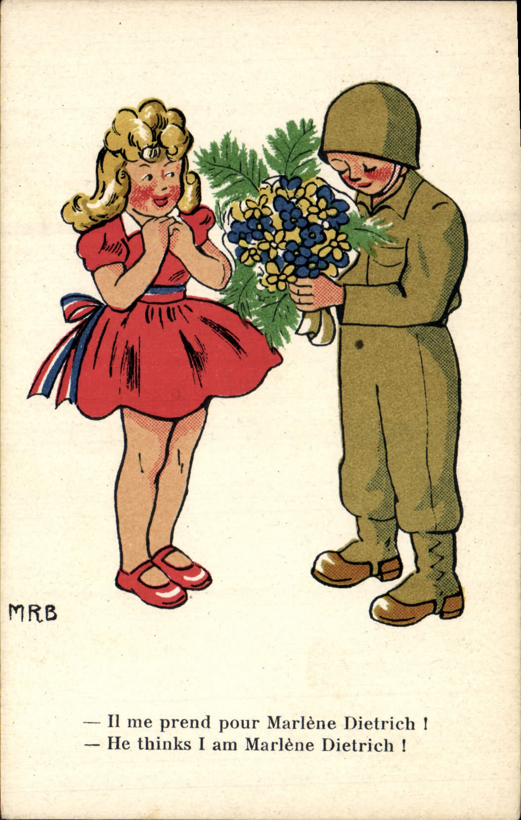 Vintage Postcard Militaria It takes to me for Marlene Dietrich Cinema