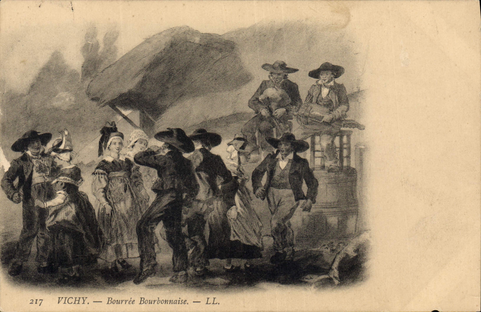 Vintage Postcard Folklore Auvergne Vichy Bourbonnaise Faggot