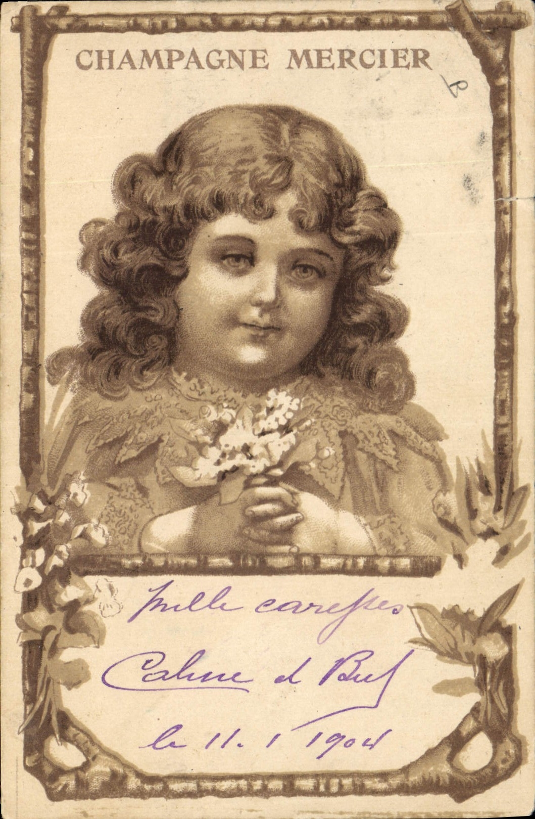 Vintage Postcard Folklore Wine Vineyard Grape harvest Champagne Draper Child