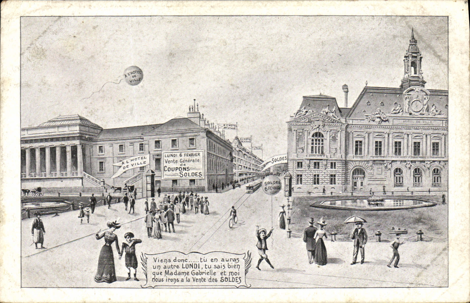 Vintage Postcard Publicity Town hall Pays